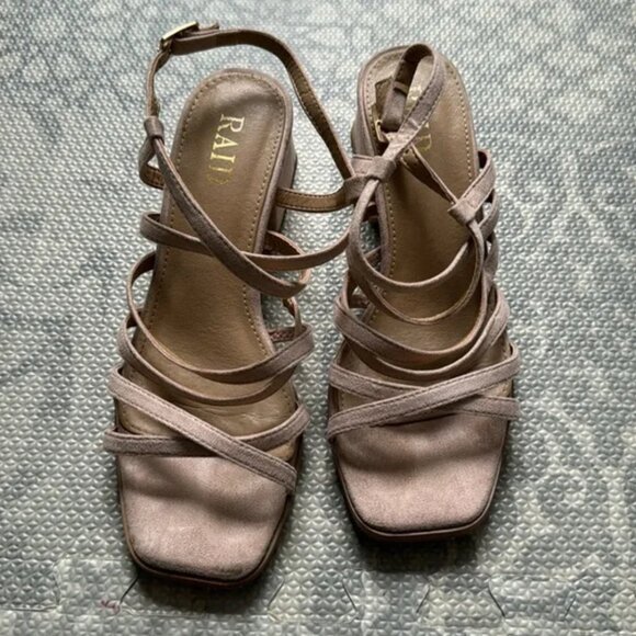 Vivi Nude Suede Strappy High Heel Sandals size 6.5 - Picture 8 of 10
